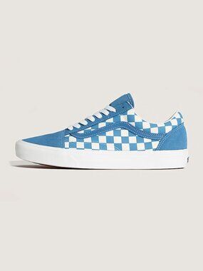 Vans Old Skool Checkerboard Shoe Checkboard Navy Blue Women Size 8 NWB